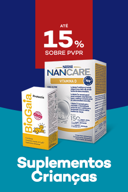 Produtos de suplementação para crianças com destaque promocional de até 15% sobre preço de Venda ao Público Recomendado